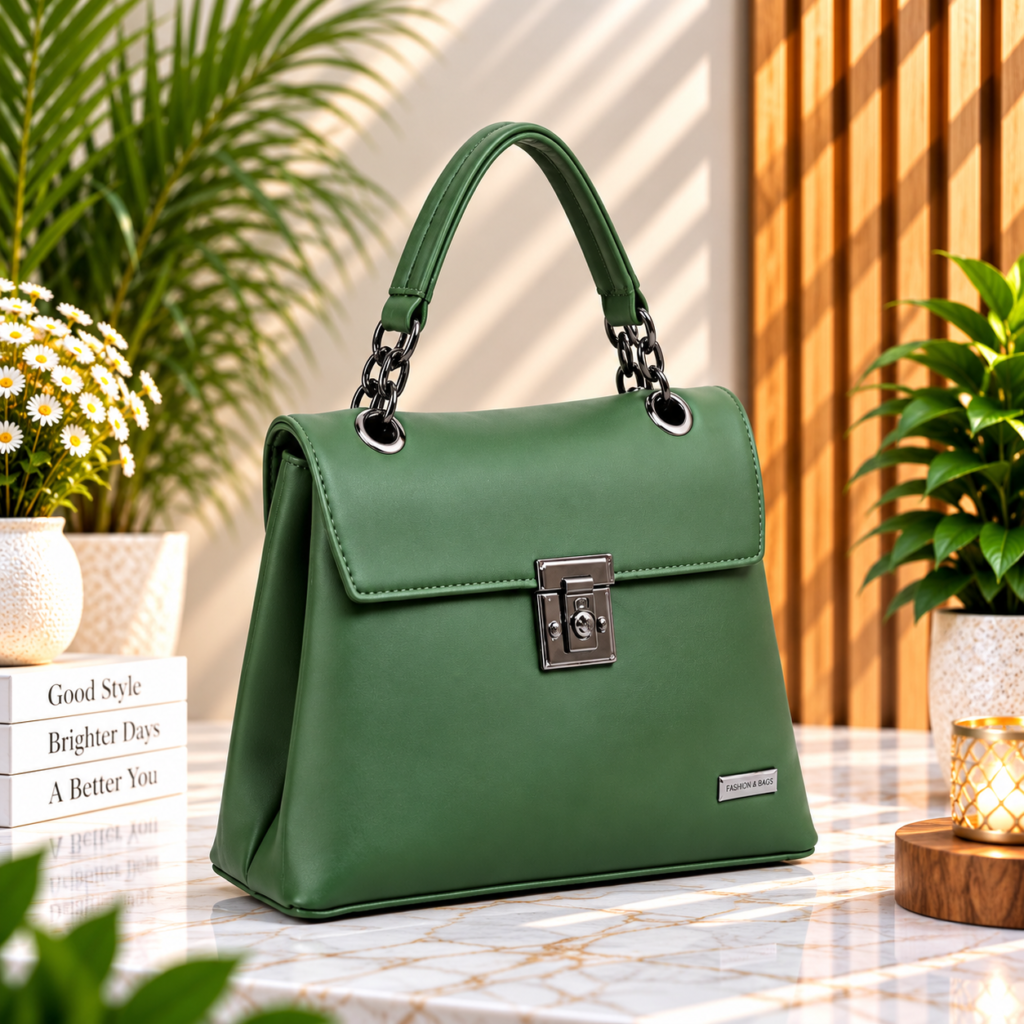 Women’s Green Structured Handbag