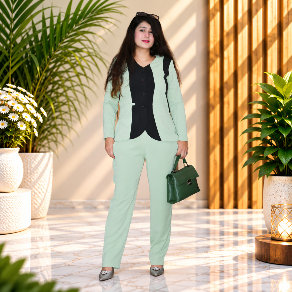 Women's Mint Green Formal Suit Set
